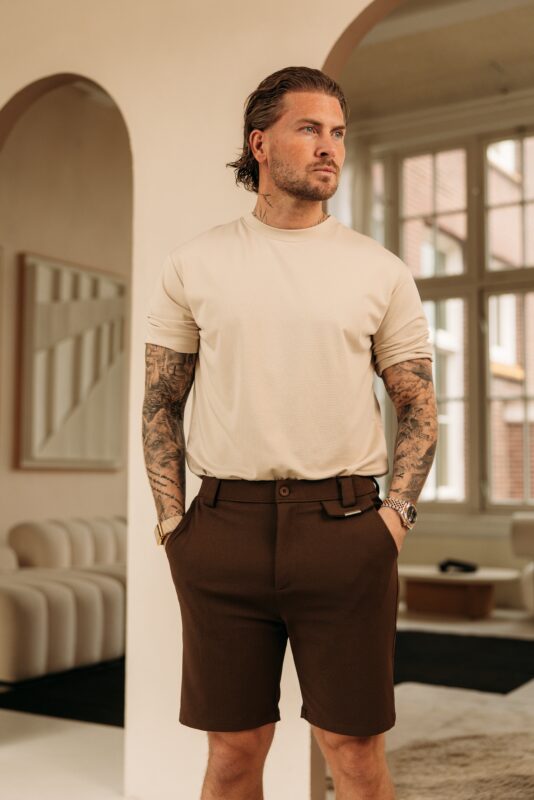 Stretch Chino Short- Brown