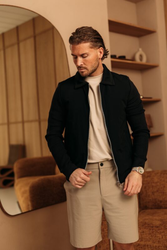 Knitted sleeve jacket - Navy