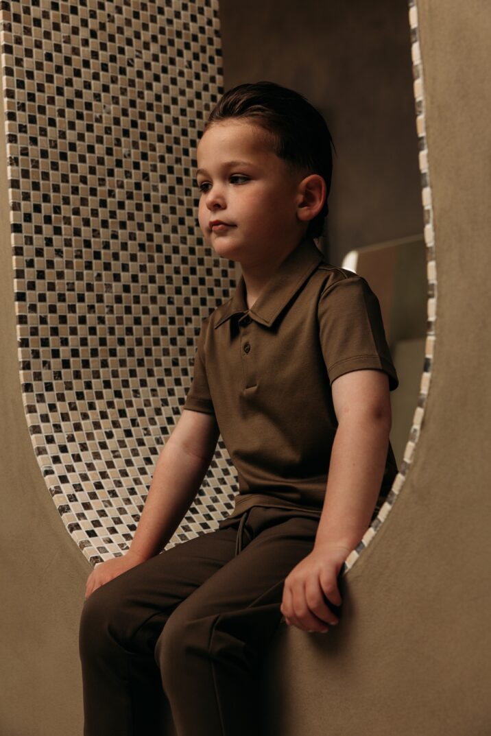 Manilo Kids - Mercerized Glans Polo - Desert Brown