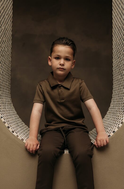 Manilo Kids - Mercerized Glans Polo - Desert Brown