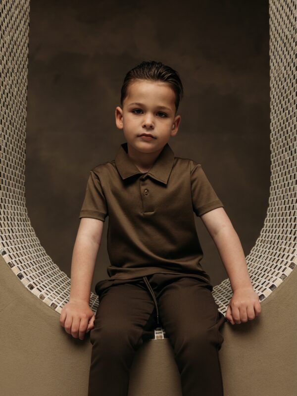 Manilo Kids - Mercerized Glans Polo - Desert Brown