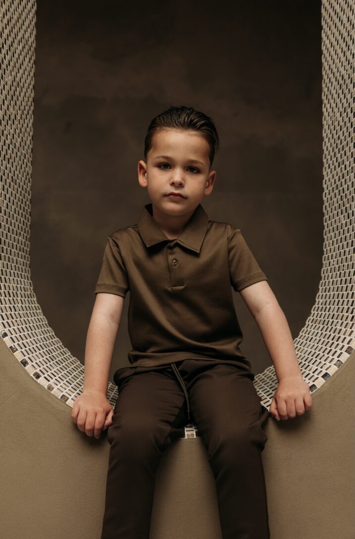 Manilo Kids - Mercerized Glans Polo - Desert Brown