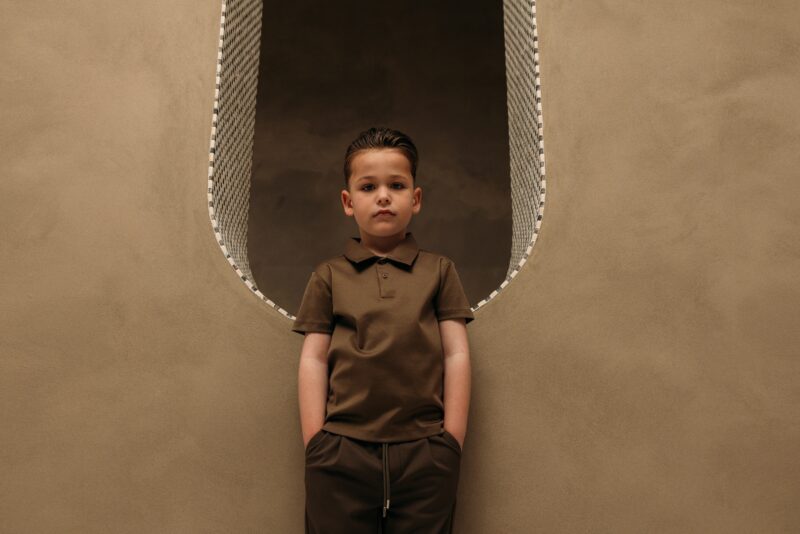 Manilo Kids - Mercerized Glans Polo - Desert Brown