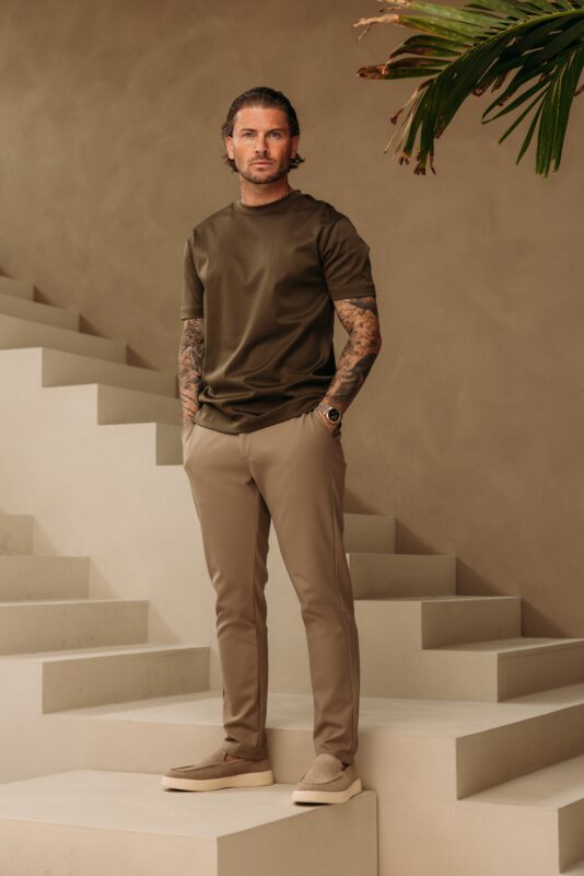 Double Mercerized Glans T-shirt - Khaki