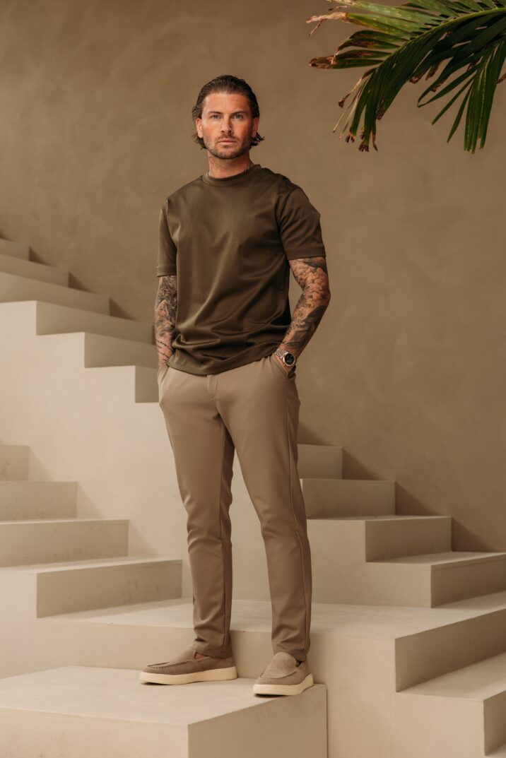 Double Mercerized Glans T-shirt - Khaki