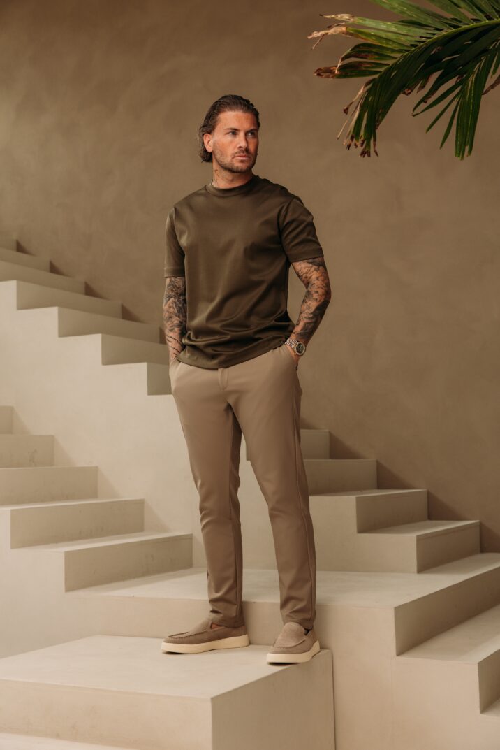 Double Mercerized Glans T-shirt - Khaki