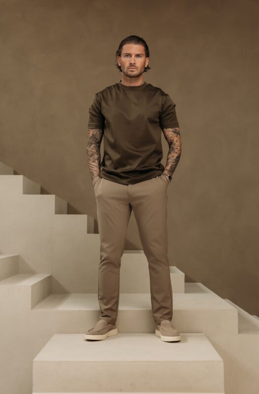 Double Mercerized Glans T-shirt - Khaki