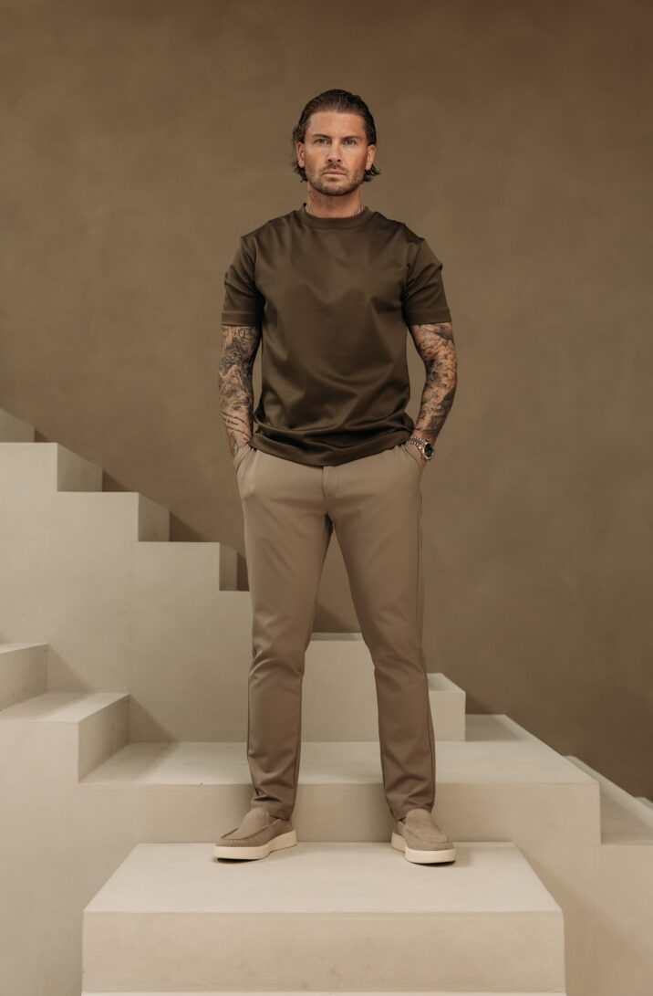 Double Mercerized Glans T-shirt - Khaki