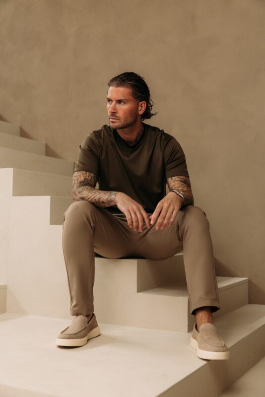 Double Mercerized Glans T-shirt - Khaki