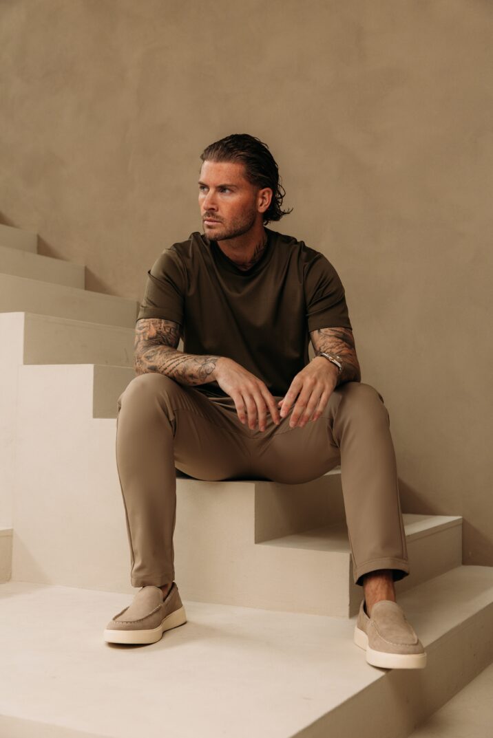 Double Mercerized Glans T-shirt - Khaki