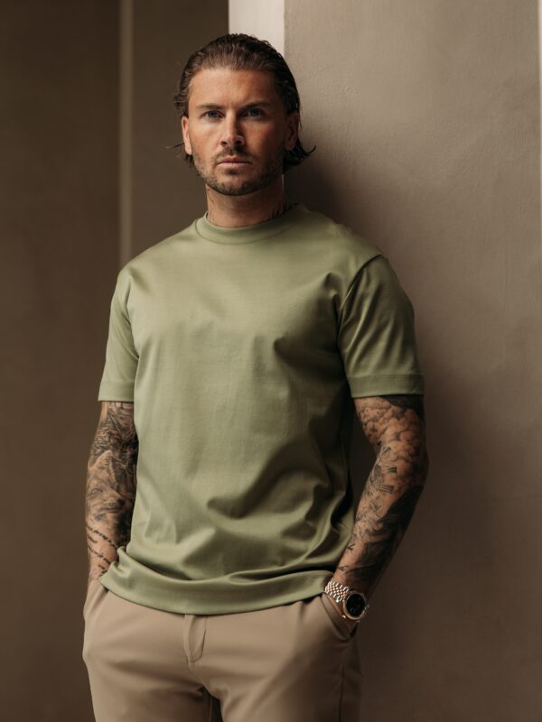 Double Mercerized Glans T-shirt - Matcha Green