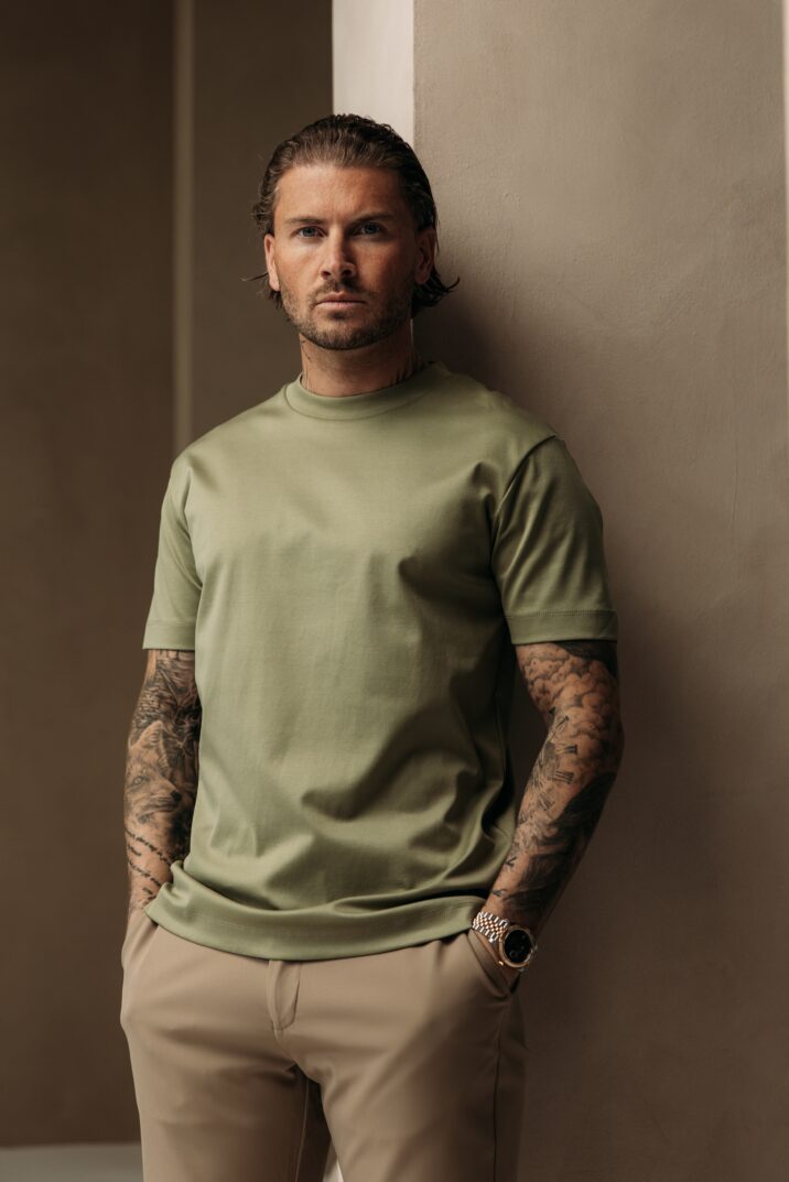 Double Mercerized Glans T-shirt - Matcha Green