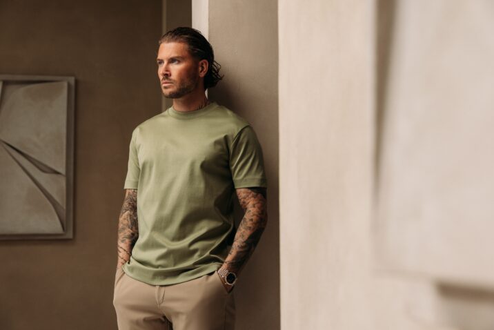 Double Mercerized Glans T-shirt - Matcha Green