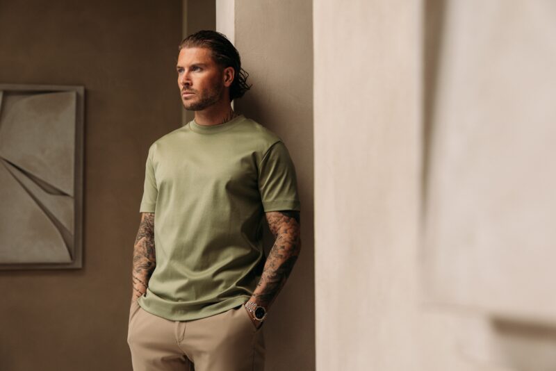 Double Mercerized Glans T-shirt - Matcha Green