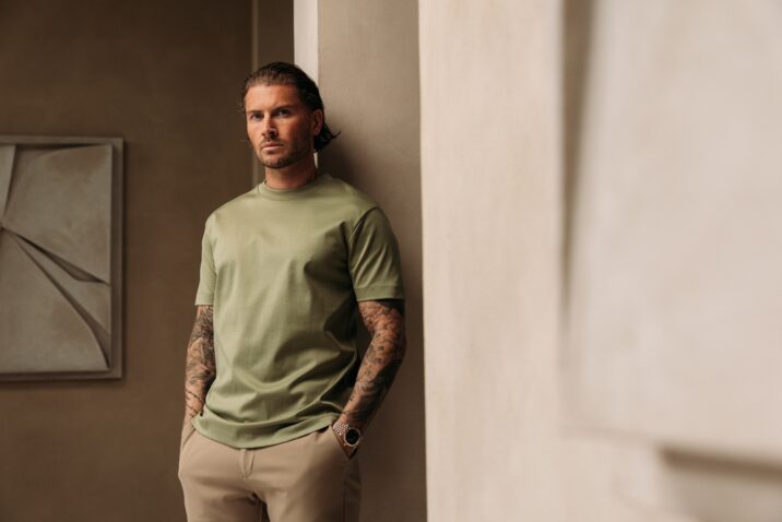 Double Mercerized Glans T-shirt - Matcha Green