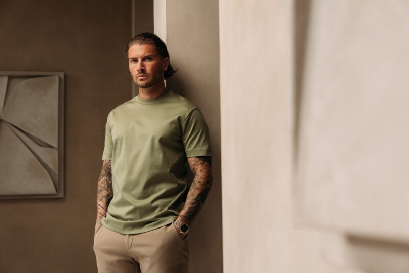Double Mercerized Glans T-shirt - Matcha Green