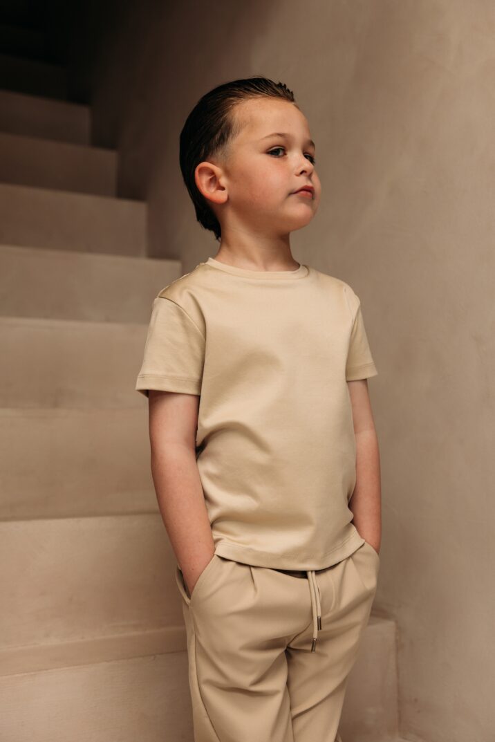 Manilo Kids - Premium Double mercerized T-shirt - Beige