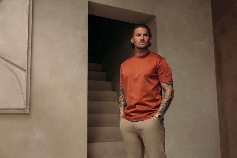 Double Mercerized Glans T-shirt - Burnt Orange