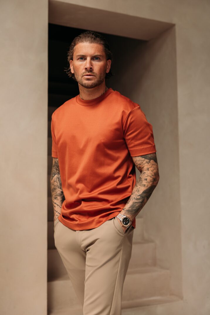 Double Mercerized Glans T-shirt - Burnt Orange