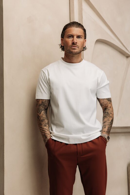 Double Mercerized Glans T-shirt - White