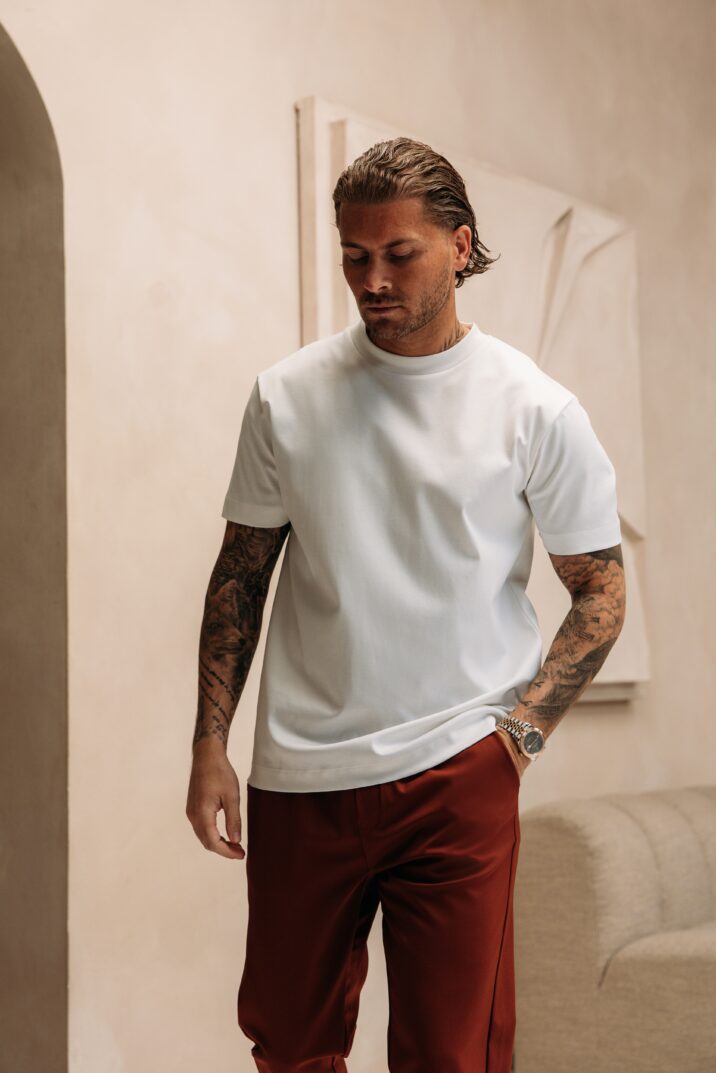 Double Mercerized Glans T-shirt - White