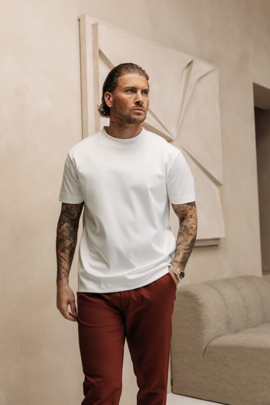 Double Mercerized Glans T-shirt - White