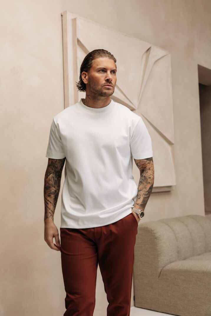 Double Mercerized Glans T-shirt - White