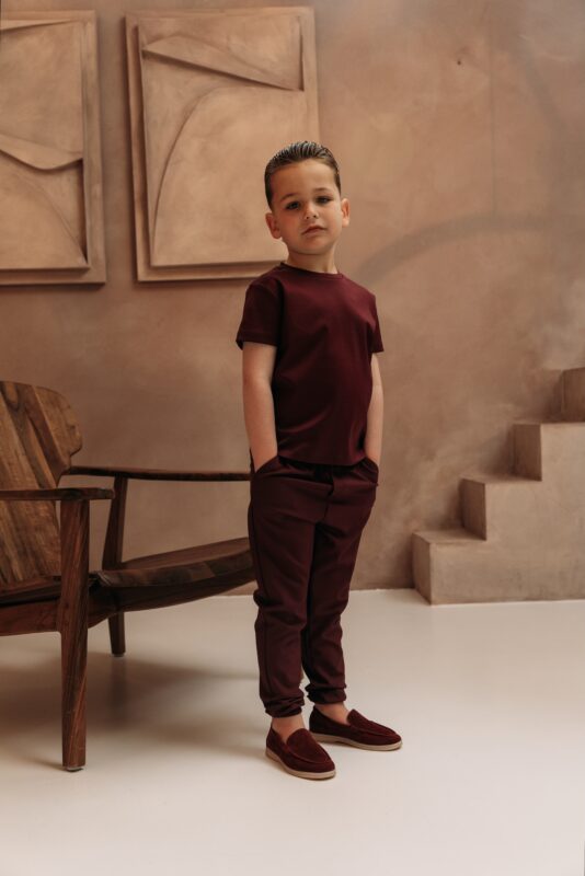 Manilo Kids - Premium Double mercerized T-shirt - Burgundy