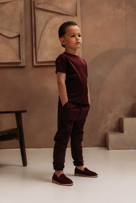 Manilo Kids - Premium Double mercerized T-shirt - Burgundy