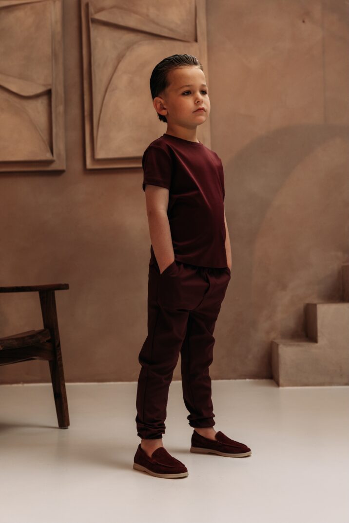 Manilo Kids - Premium Double mercerized T-shirt - Burgundy