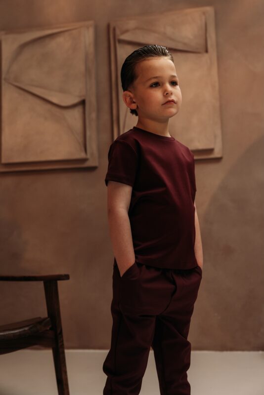 Manilo Kids - Premium Double mercerized T-shirt - Burgundy