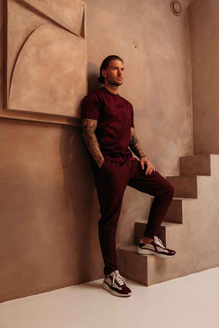 Double Mercerized Glans T-shirt - Burgundy