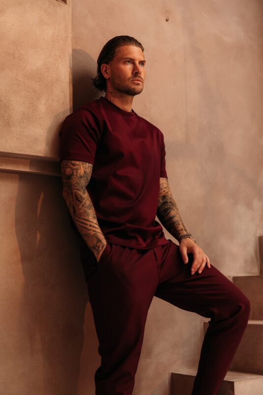 Double Mercerized Glans T-shirt - Burgundy