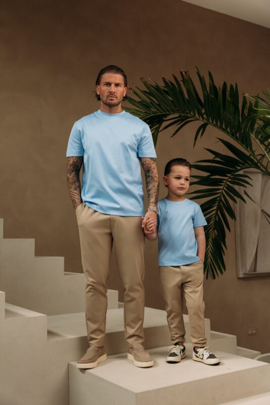 Double Mercerized Glans T-shirt - SkyBlue