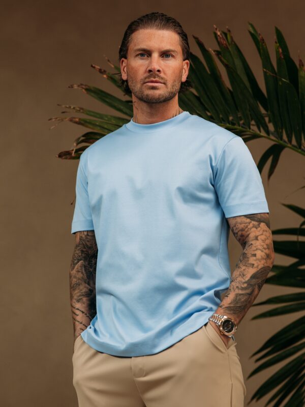 Double Mercerized Glans T-shirt - SkyBlue