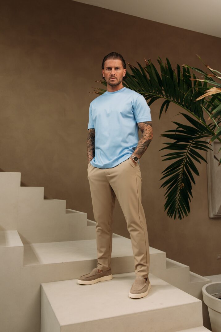 Double Mercerized Glans T-shirt - SkyBlue
