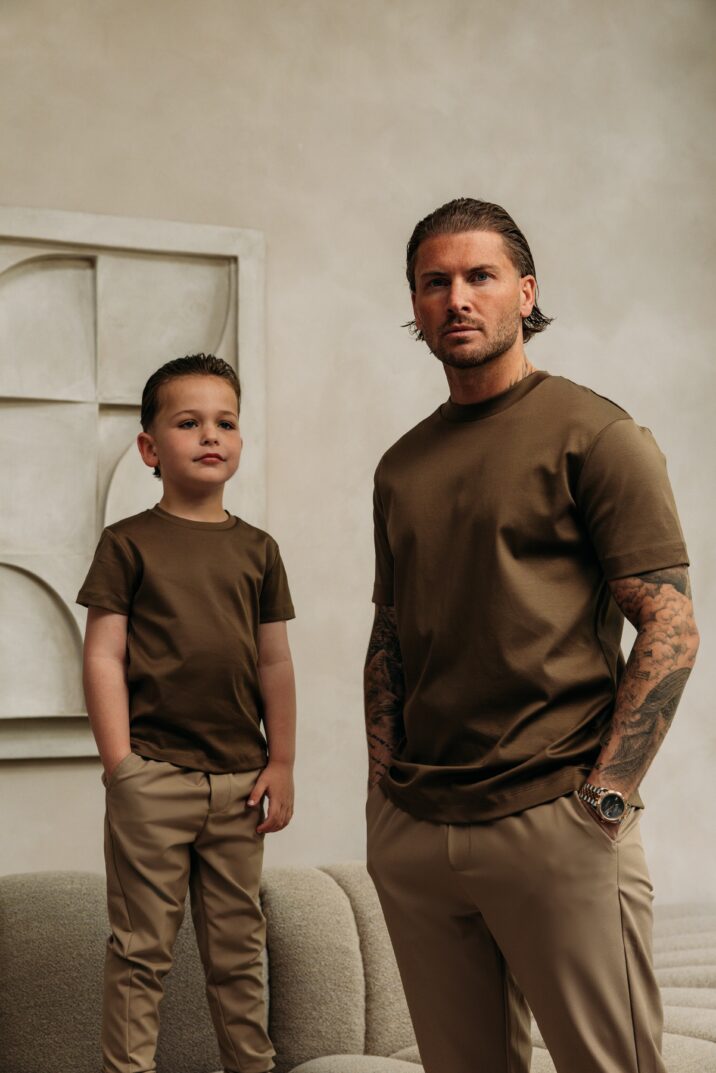Double Mercerized Glans T-shirt - Desert Brown