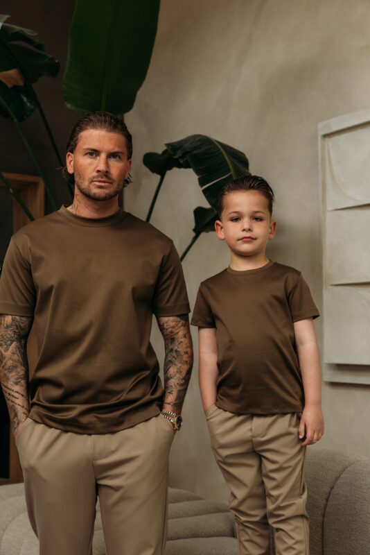 Double Mercerized Glans T-shirt - Desert Brown