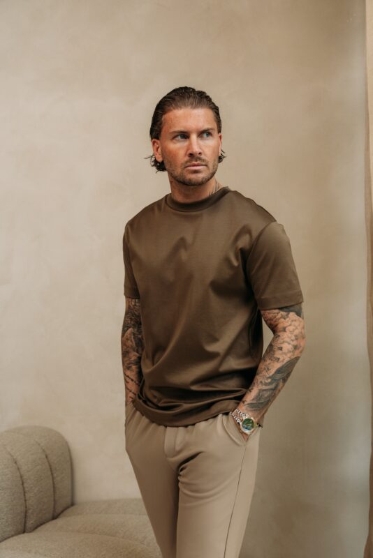 Double Mercerized Glans T-shirt - Desert Brown