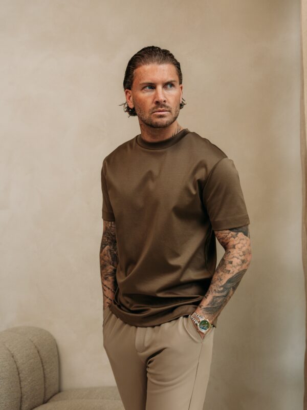 Double Mercerized Glans T-shirt - Desert Brown