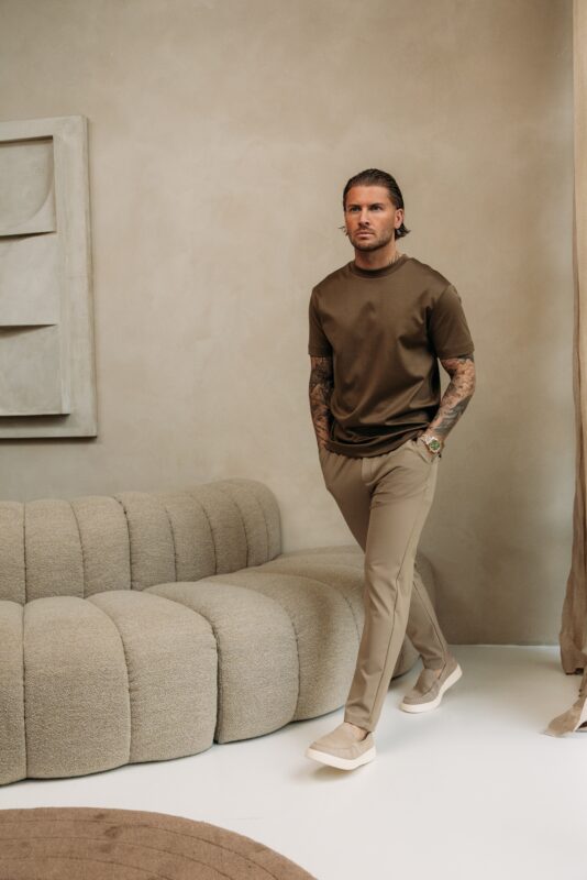 Double Mercerized Glans T-shirt - Desert Brown