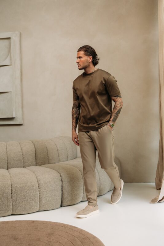 Double Mercerized Glans T-shirt - Desert Brown