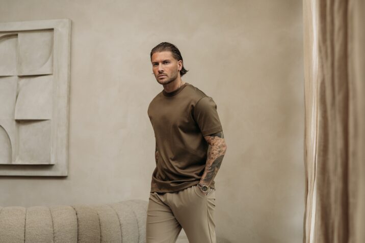 Double Mercerized Glans T-shirt - Desert Brown