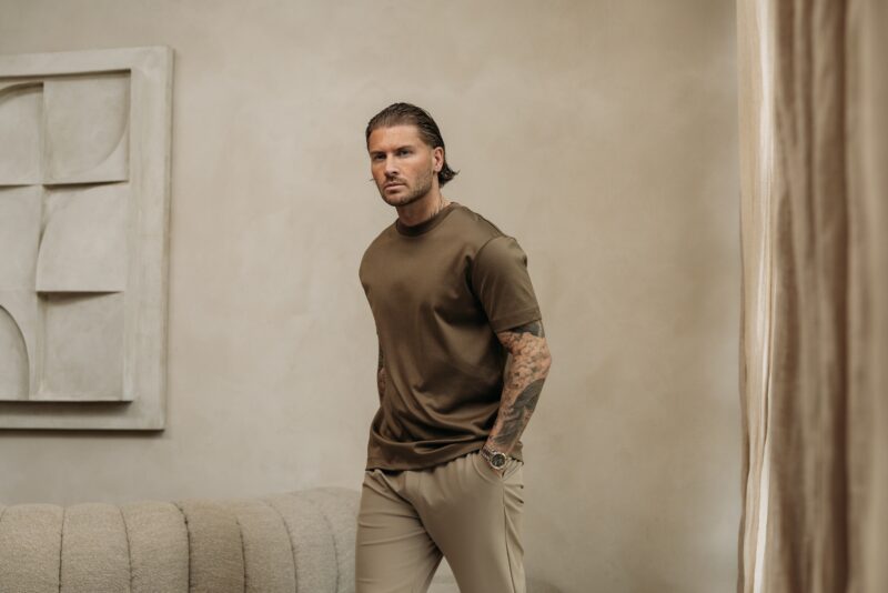 Double Mercerized Glans T-shirt - Desert Brown