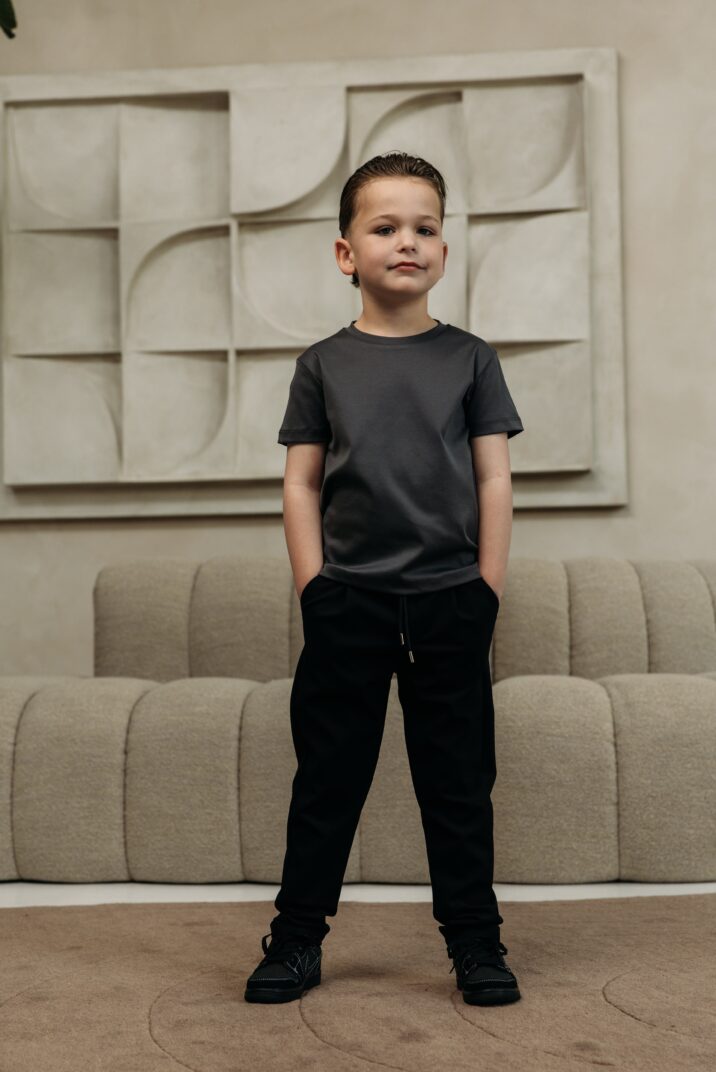 Manilo Kids - Premium Double mercerized T-shirt - Stone