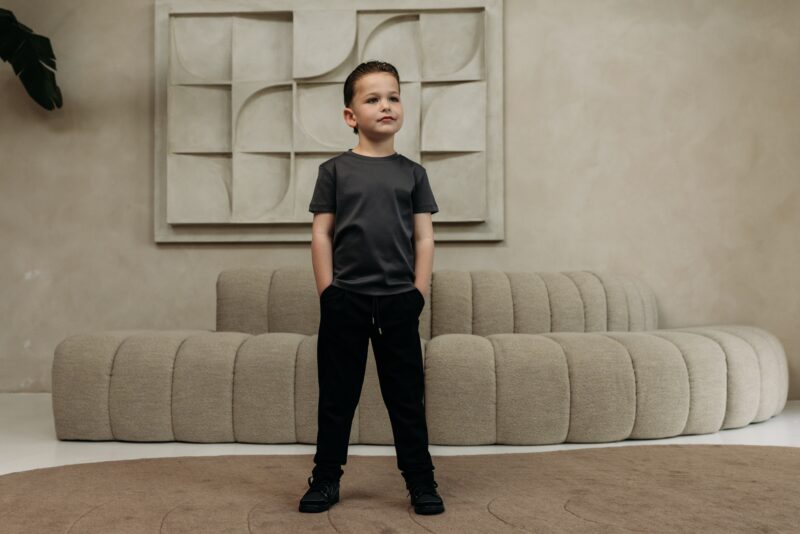 Manilo Kids - Premium Double mercerized T-shirt - Stone