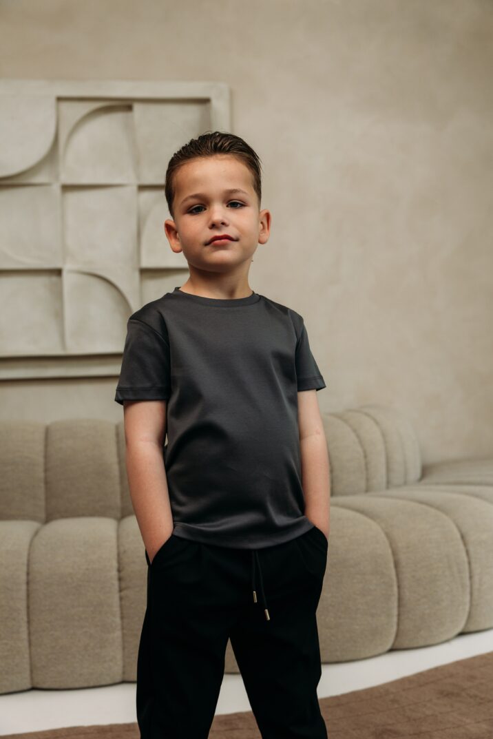 Manilo Kids - Premium Double mercerized T-shirt - Stone