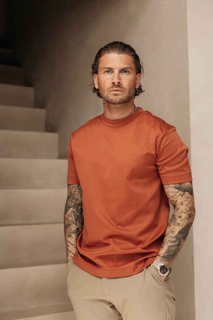 Double Mercerized Glans T-shirt - Burnt Orange