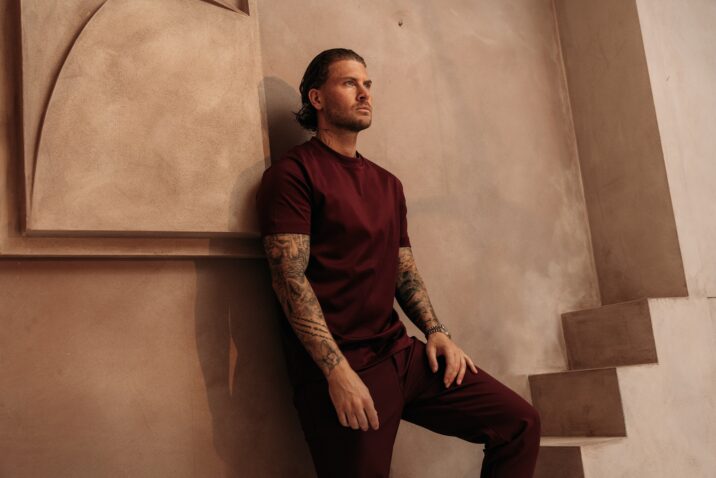 Double Mercerized Glans T-shirt - Burgundy