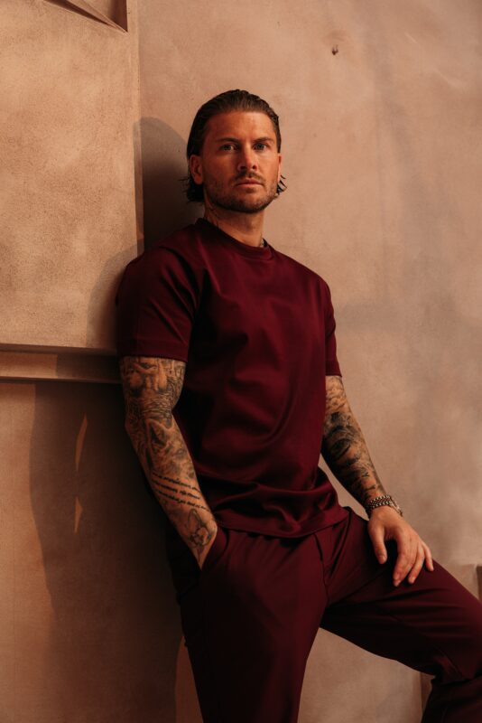 Double Mercerized Glans T-shirt - Burgundy